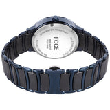 FOCE Multifunction Blue Dial Ceramic Belt Watch For Men-FC11648GBL4