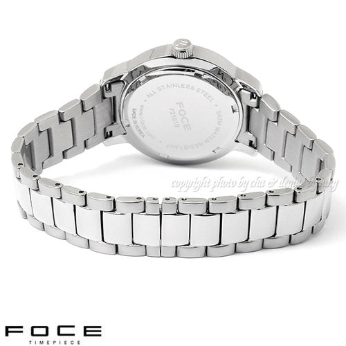 FOCE Multifunction White Dial Metal Belt Watch For Women-F2101B1 WHITE