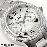 FOCE Multifunction White Dial Metal Belt Watch For Women-F2101B1 WHITE