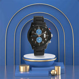 FOCE Chronograph Black Dial Metal Belt Watch For Men-FS01BBM-BLACK