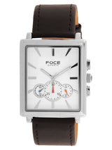 Multifunction White Dial Leather