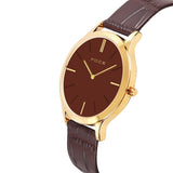 FOCE Analog Brown Dial Leather Strap Watch For Men-FS-G-48-BRGD