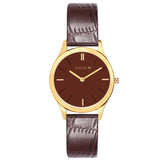 FOCE Analog Brown Dial Leather Strap Watch For Couple-FC-P-9760117