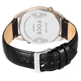 FOCE Multifunction Black Dial Leather Strap Watch For Men-F462GSL-BLACK