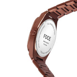 FOCE Analog Brown Dial Metal Belt Watch For Men-FC11644GBR6