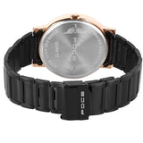 FOCE Analog Black Dial Metal Belt Watch For Men-FC-G-009-BLGD