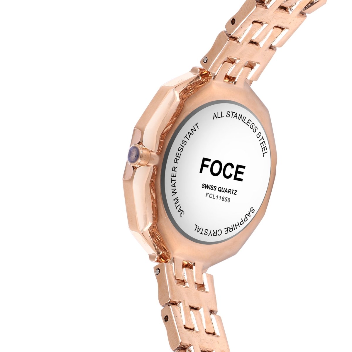 FOCE Analog Green Dial Metal Belt Watch For Women-FC11650LRG2