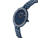 FOCE Analog Blue Dial Metal Belt Watch For Women-FC11650LBL4