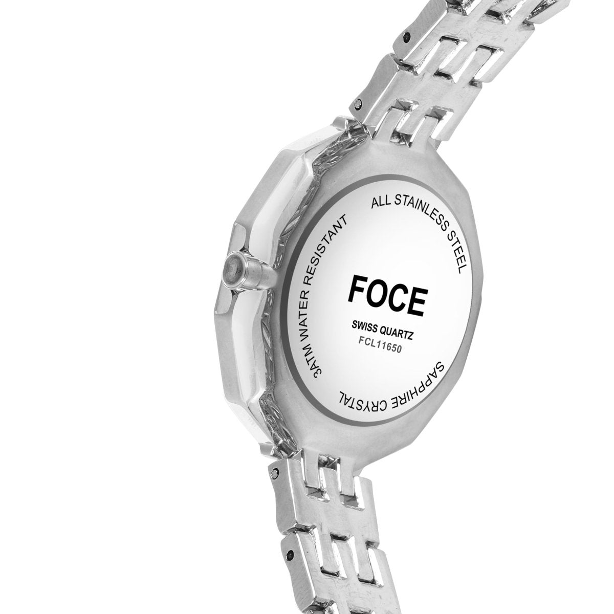 FOCE Analog Grey Dial Metal Belt Watch For Women-FC11650LGR3