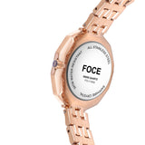 FOCE Analog White Dial Metal Belt Watch For Women-FC11650LRG1