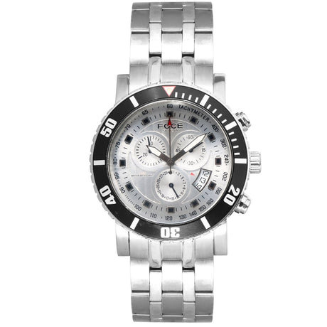 FOCE Chronograph Grey Dial Metal Belt Watch For Men-F804GSM-GREY