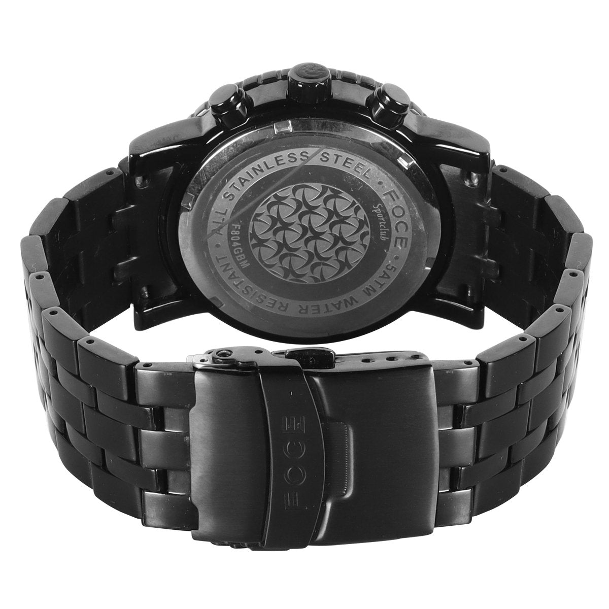 FOCE Chronograph Black Dial Metal Belt Watch For Men-F804BBM-BLACK