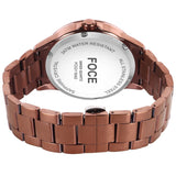 FOCE Automatic Brown Dial Metal Belt Watch For Men-FC11642GBR6