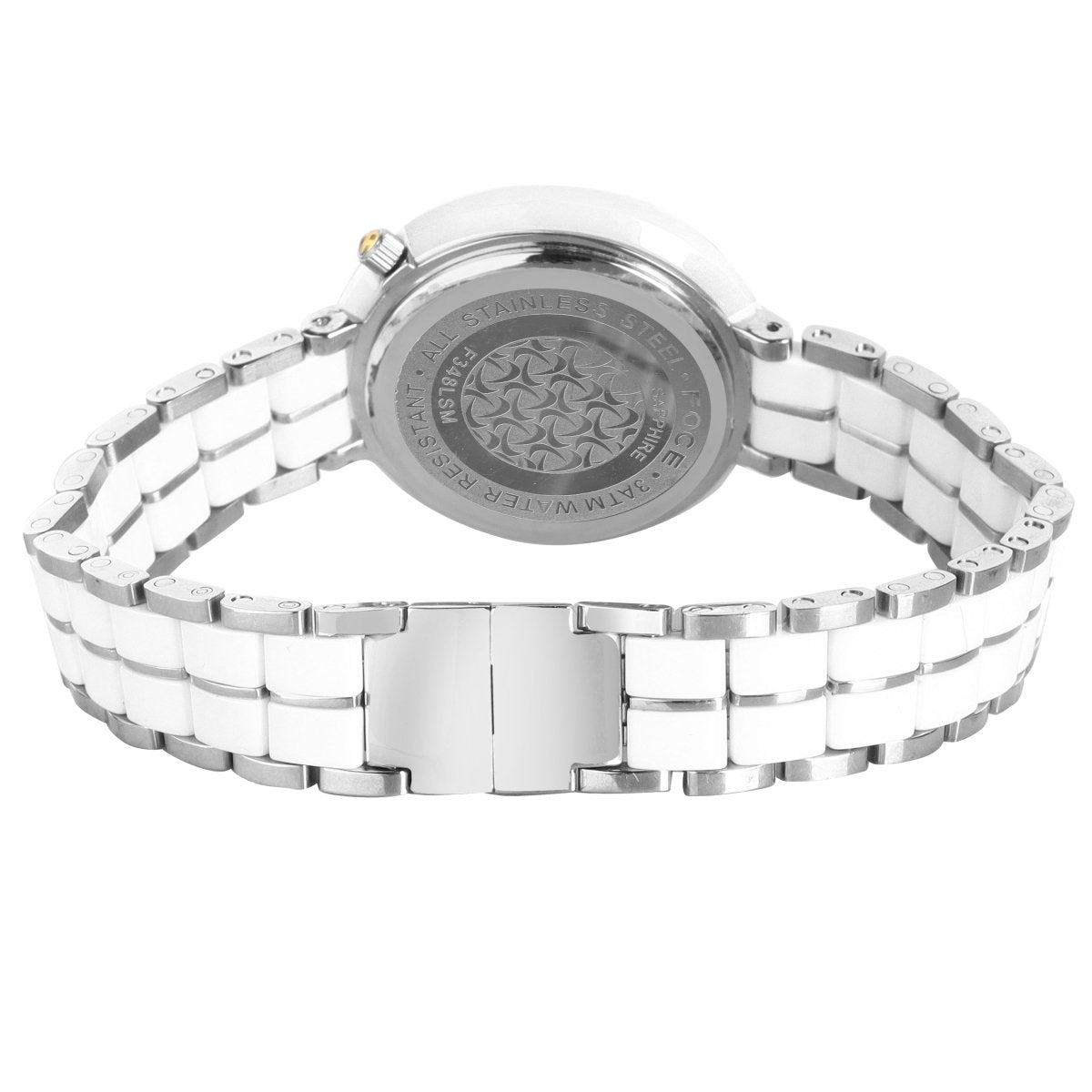 FOCE Analog White Dial Metal Belt Watch For Women-F348LSM-WHITE