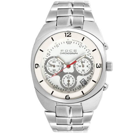 FOCE Chronograph White Dial Metal Belt Watch For Men-FC122GSM-WHITE