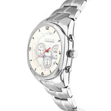 FOCE Chronograph White Dial Metal Belt Watch For Men-FC122GSM-WHITE