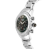 FOCE Chronograph Green Dial Metal Belt Watch For Women-F814LSM BLACK