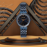 FOCE Analog Blue Dial Metal Belt Watch For Women-FC11651LBL4