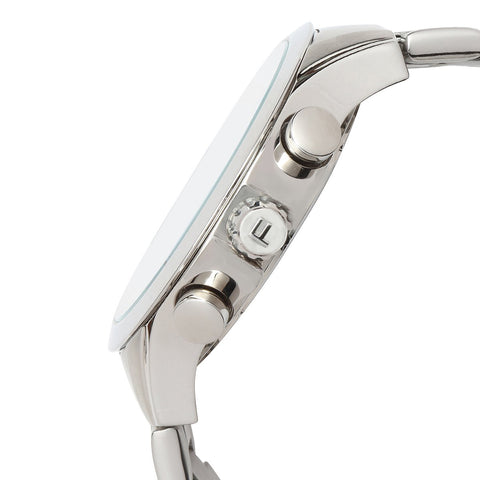 FOCE  Chronograph White Dial Metal Belt Watch For Men-FS05SSM-SILVER
