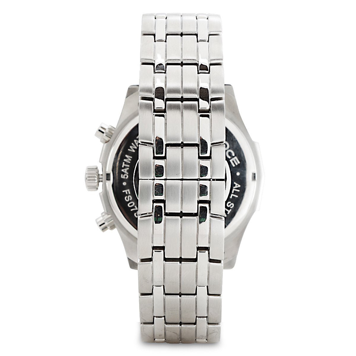Chronograph White Dial Metal Belt Watch
