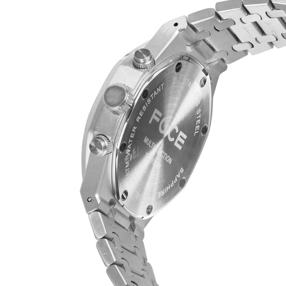 FOCE Chronograph Grey Dial Metal Belt Watch For Men-FC11643GGR3