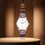 FOCE Analog White Dial Leather Strap Watch For Men-FC-G-37-BRWH