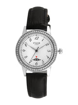 Multifunction White Dial Leather Strap Watch