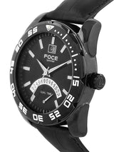 Multifunction Black Dial Leather Strap 
