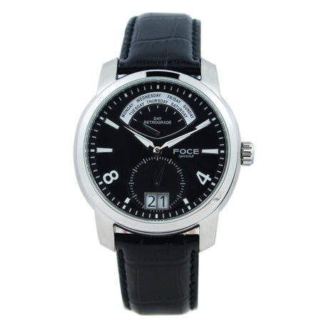 FOCE multifunction Black Dial Leather Strap Watch For Men-F1151S3-BLACk