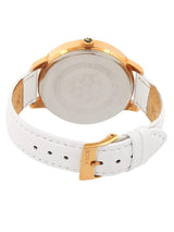 White Dial Leather Strap Watch 