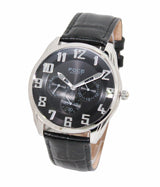 FOCE Chronograph Black Dial Leather Strap Watch For Men-F721GSL-BLACK