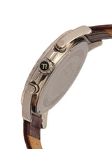 FOCE Chronograph Cream Dial Leather Strap Watch For Men-F832GSSL-CREAM