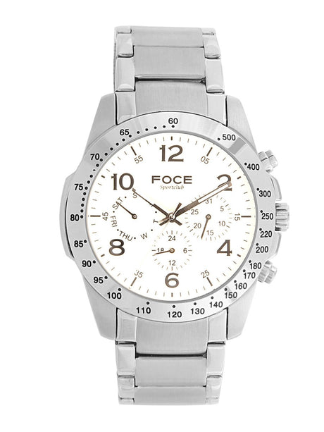 FOCE Chronograph White Dial Metal Belt Watch For Men-F832GSSM-WHITE