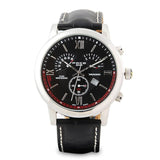 FOCE Chronograph Black Dial Leather Strap Watch For Men-F945GSL-BLACK