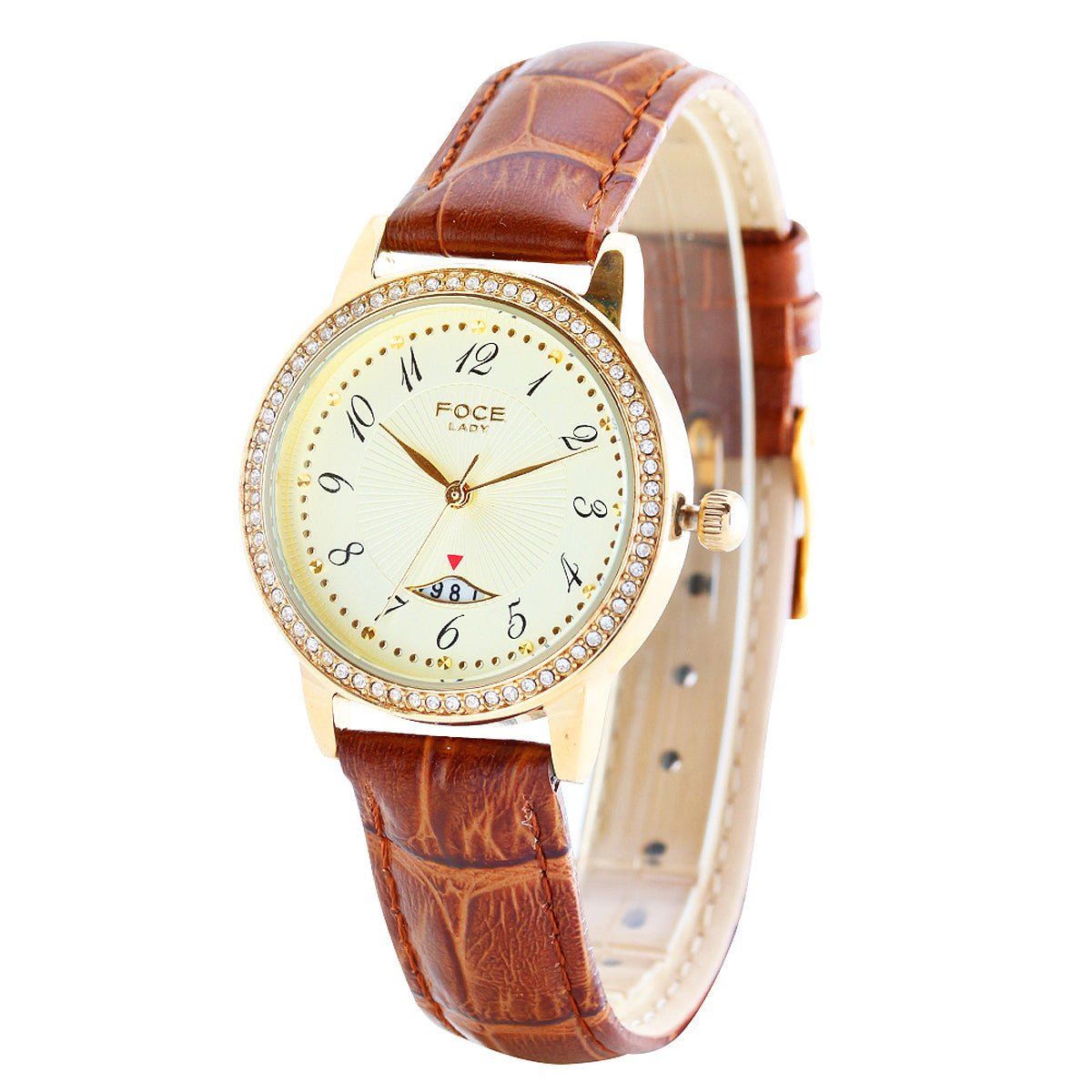 Multifunction Cream Dial Leather
