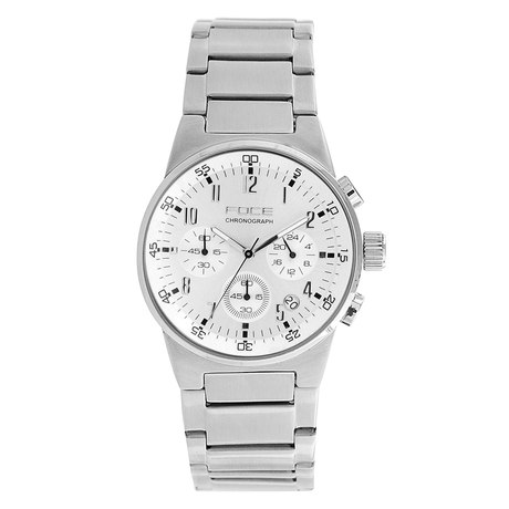 FOCE Chronograph White Dial Metal Belt Watch for Men- FC109GSM