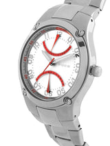 (White-Red) Dial Metal Belt Watch