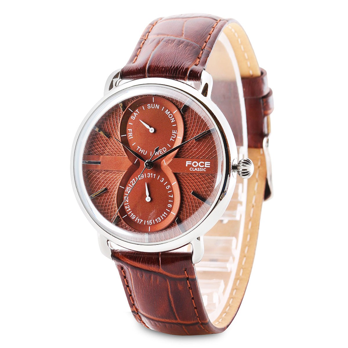 Multifunction Brown Dial Leather