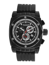 FOCE Chronograph Black Dial Leather Strap Watch For Men- FC131GBL-BLACK