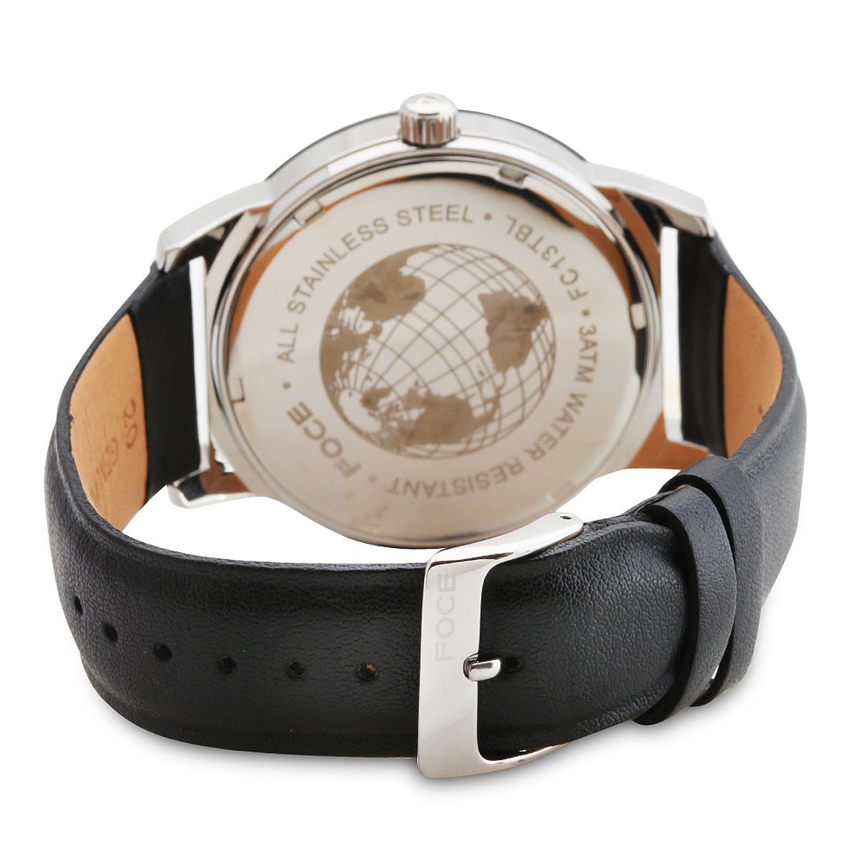 Leather Strap Watch For Men-FC13TBL-BLACK