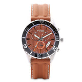 FOCE Chronograph Brown Dial Silicone Strap Watch For Men-FS04TBR-BROWN