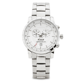 FOCE Chronograph White Dial Metal Belt Watch For Men-FS08SSM-WHITE