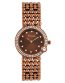 FOCE Brown Diamond Studded Wrist Watch for Women, Dark-Brown Dial, Metal Strap, Sapphire Glass, Model FC11656LBR6