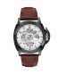 FOCE Men's Black Automatic Watch with White Skeleton (see-through) Dial and Brown Leather Strap, Model FC14BL01LBR
