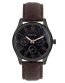 FOCE Men's Brown Multifunction Wrist Watch with Black Dial and Sleek Brown Leather Strap, Model FCG105BL08