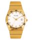 Foce Men’s Premium Analog Golden Watch with Diamond Studded White Dial, Stainless Steel Golden Strap, Separate Date Window, Model FCW4822GGD01