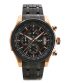 FOCE Men's Chronograph Watch, Dual Tone Black/Golden Case, Black Dial, Metal Strap, 3 Subdials, Date Window, Model FS07TRM-BLACK