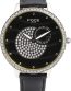 FOCE Analog Black Dial Leather Strap Watch for Women-F484LSL-BLACK