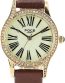 FOCE Analog Cream Dial Leather Strap Watch for Women-FA17GGL-CHAM
