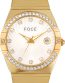 Foce Men's Premium Analog Golden Watch with Diamond Studded Bezel and White Dial, Stainless Steel Golden Strap, Date Window, Model FCW4821GGD01